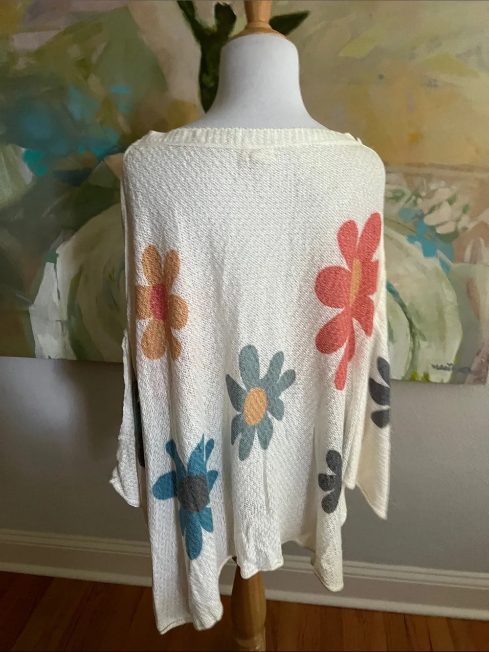POL Groovy For You V-Neck Flower Print Top In Ivory large - Picture 10 of 16